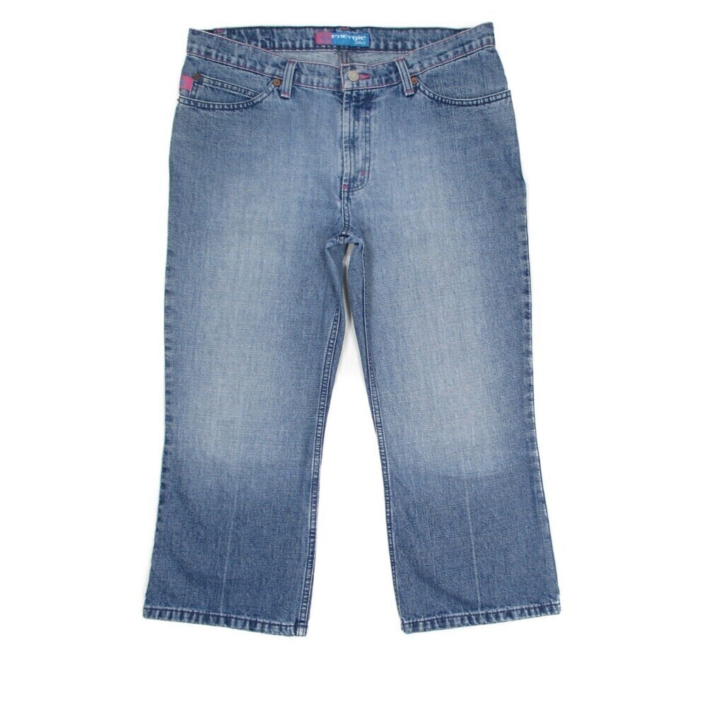 Energie High Rise Crop Jeans Size 13 Juniors Blue Cotton Denim Measure 33 x 22.5
